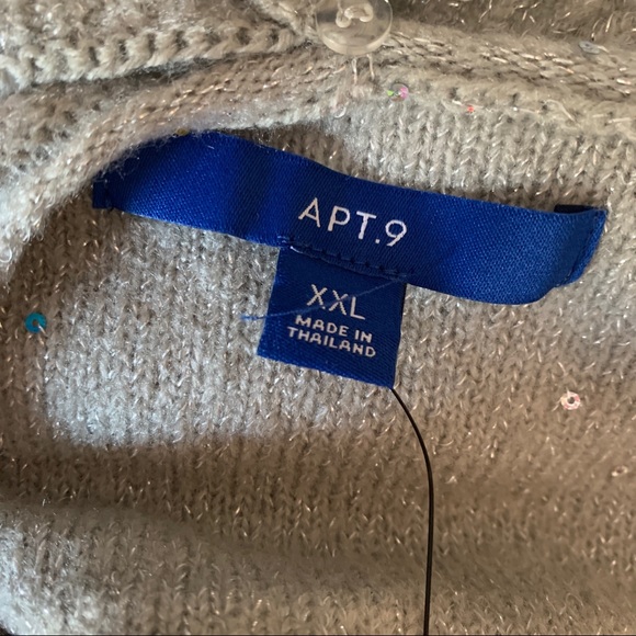 NWT APT. 9 Size XXL Silver Sparkly Sweater & Scarf - Christmas - Picture 5 of 6